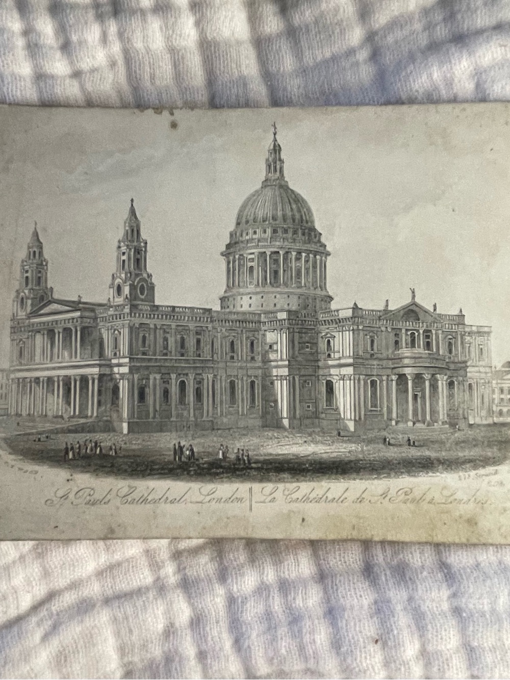 Antique St. Paul's Cathedral London Engraving Print